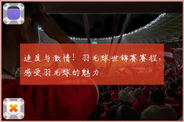 速度与激情!羽毛球世锦赛赛程,感受羽毛球的魅力